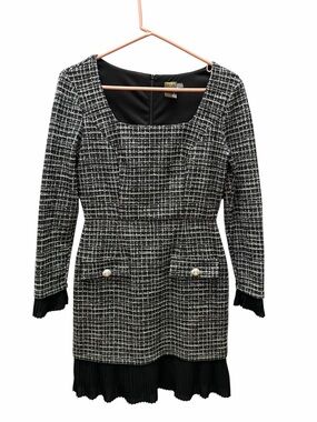 Taylor Black Dress with White Accents Size 8